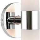 Kira Home Duo 21" Modern 2-Light Wall Sconce with Frosted Opal Glass Shades, for Bathroom/Vanity, Chrome Finish