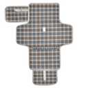 Brown Plaid Checkered Portable Diaper Changing Pad with Wipes Holder, Geometric Gingham Foldable Baby Diaper Changer Travel Bag Rustic Baby Changing Mat with Built-in Pillow for Newborn