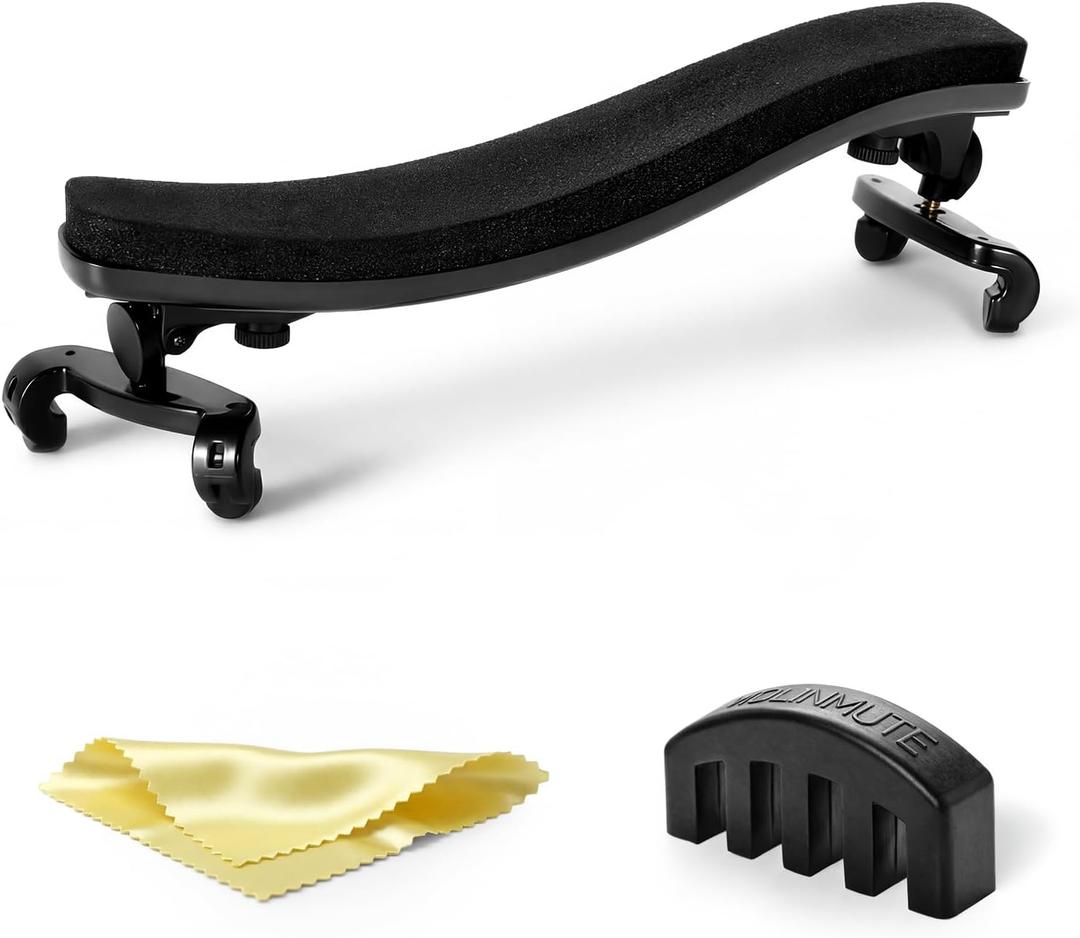 Ergonomic Violin Shoulder Rest for Students & Beginners Lightweight Adjustable Fit for 4/4 & 3/4 Violins Soft EVA Padding, Secure Silicone Feet