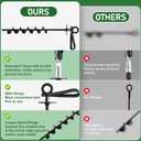 Ground Anchors Screw in - Heavy Duty Trampoline Anchors/Stakes for High Wind, 4 Pack Earth Anchor Kit with Straps and Wrenches for Swing Set, Trampolines, Shed, Mobile Home, Carport, Gazebo
