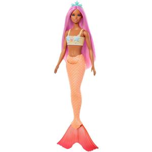 Barbie Mermaid Doll with Pink Fantasy Hair & Headband Accessory, Toy with Starfish-Inspired Bodice & Soft Orange Tail