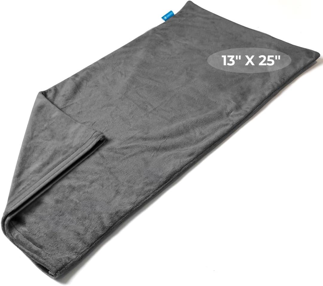 CooCoCo Heating Pad Cover, Crystal Velvet Cover for 12'' x 24'' Heating Pad, Soft Replacement Cover, Washable Cover for Electric Heating Pad, Cover ONLY, Gray