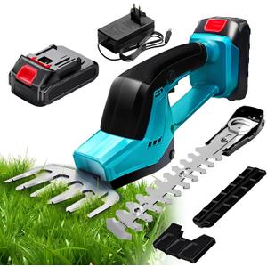 KingSom Cordless Hedge Trimmer,21V Electric Grass Shear Shrub Trimmers,2 in 1 Handheld Hedge Trimmers Grass Cutter,Cordless Grass Trimmer with Battery and Charger,Lightweight Bush Trimmer for Garden