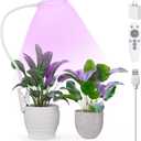Full Spectrum Grow Lights for Indoor Plants, Clip On Plant Lights for Indoor Growing with 4/8/12H Timer, 3 Light Modes, 10 Dimmable Levels, Adjustable Gooseneck, Remote Control