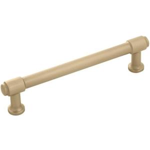 Hickory Hardware 1 Pack Solid Core Kitchen Cabinet Pulls, Luxury Cabinet Handles, Hardware for Doors & Dresser Drawers, 5-1/16 Inch (128mm) Hole Center, Champagne Bronze, Piper Collection