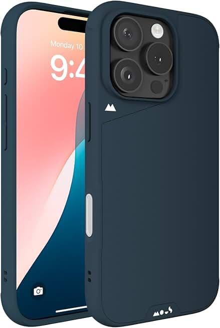 Mous for iPhone 16 Pro Max Case MagSafe Compatible with Camera Control, Limitless Navy Blue