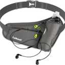 Running Belt, Waterproof Hydration Belt with Water Bottle Holder Hiking Walking Waist Pack Reflective Adjustable Fanny Pack Compatible for Phone Waistband Outdoor (Grey)