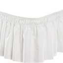 Wrap Around Bed Skirt, Elastic Dust Ruffles, Solid Color Bedskirt,Queen and King, 15" Drop (White)