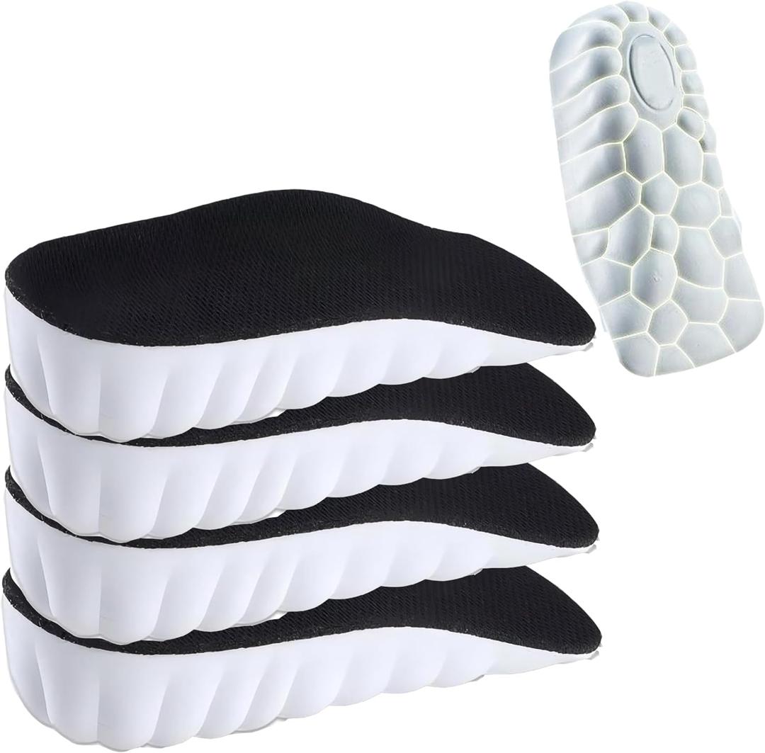 Orthopedic High Pads 2.0, Insoles Height Increase, 4D Cloud Technology Insole, Height Increase Insoles for Men/Women, Memory Foam Arch Support Insoles (Black, 3.5CM, 2 Pack)