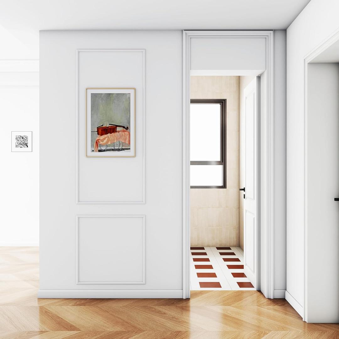 Pangda Peel and Stick Wall Molding Kit, 3D Premade Accent Molding Wainscoting Panel for Interior Wall Moulding Decor, Ready to Assemble Wainscoting Accent Panel Pangda Peel and Stick Wall Molding Kit, 3D Premade Accent Molding Wainscoting Panel for Interior Wall Moulding Decor, Ready to Assemble Wainscoting Accent Panel