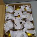 DN DECONATION Gold Glass Christmas Ornaments, Set of 12, 3.15' Hanging Christmas Baubles for Xmas Tree Decoration, Wedding Party Gift