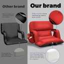 yeyeeyyee Wide Stadium Seats with Back Support, Exclusive Sofa Style Design Extra Thick Bleacher Chairs with Back and Cushion, 6 Reclining Positions - Ultimate Comfort for Sports Events (Red, 25"), Extra Wide - Width 25 Inches