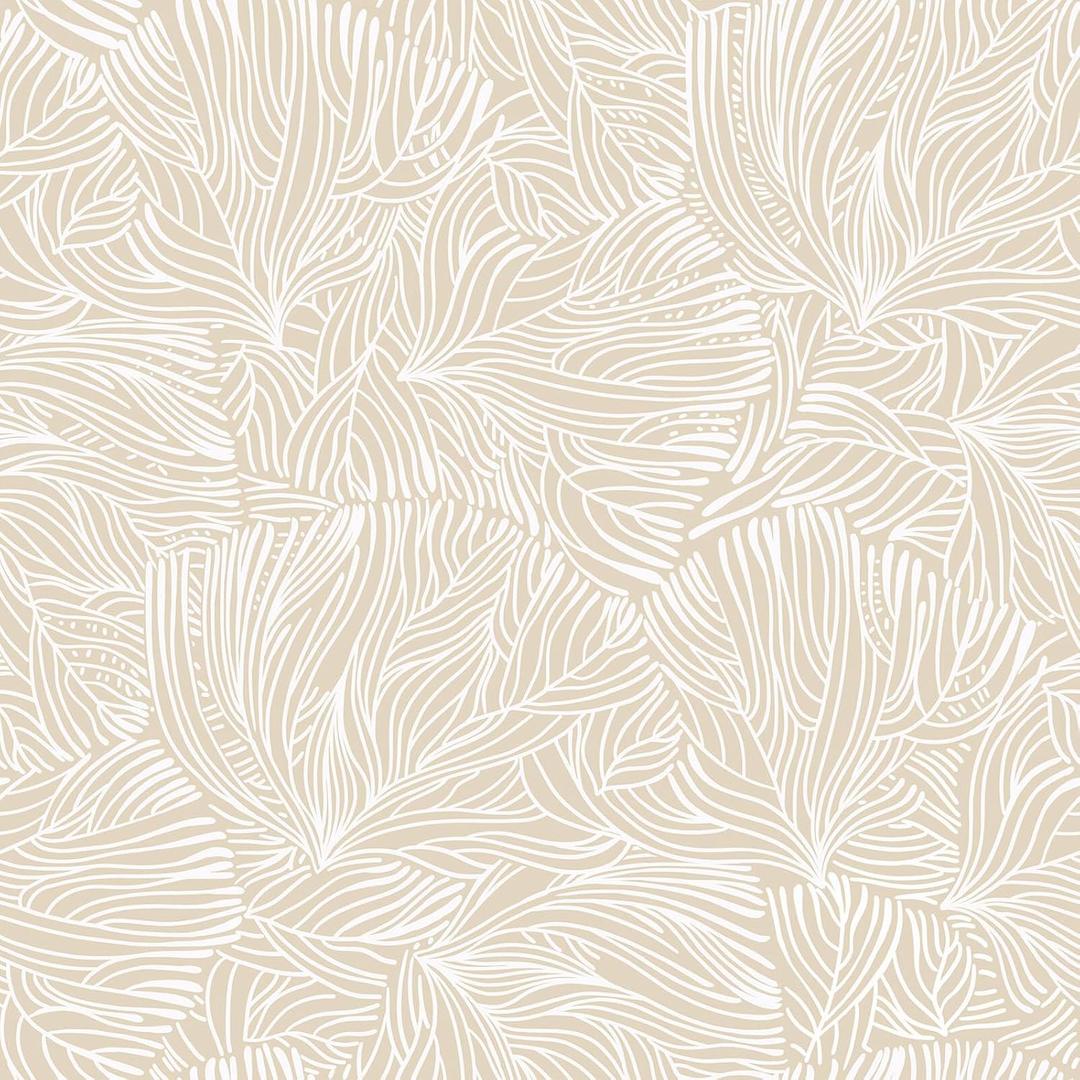 Heroad Boho Peel and Stick Wallpaper Neutral Floral Contact Paper Beige Yellow Modern Removable Self-Adhesive Wallpaper for Bedroom Living Room Cabinets Decoration Thicken Vinyl Roll 17.3" x 393"