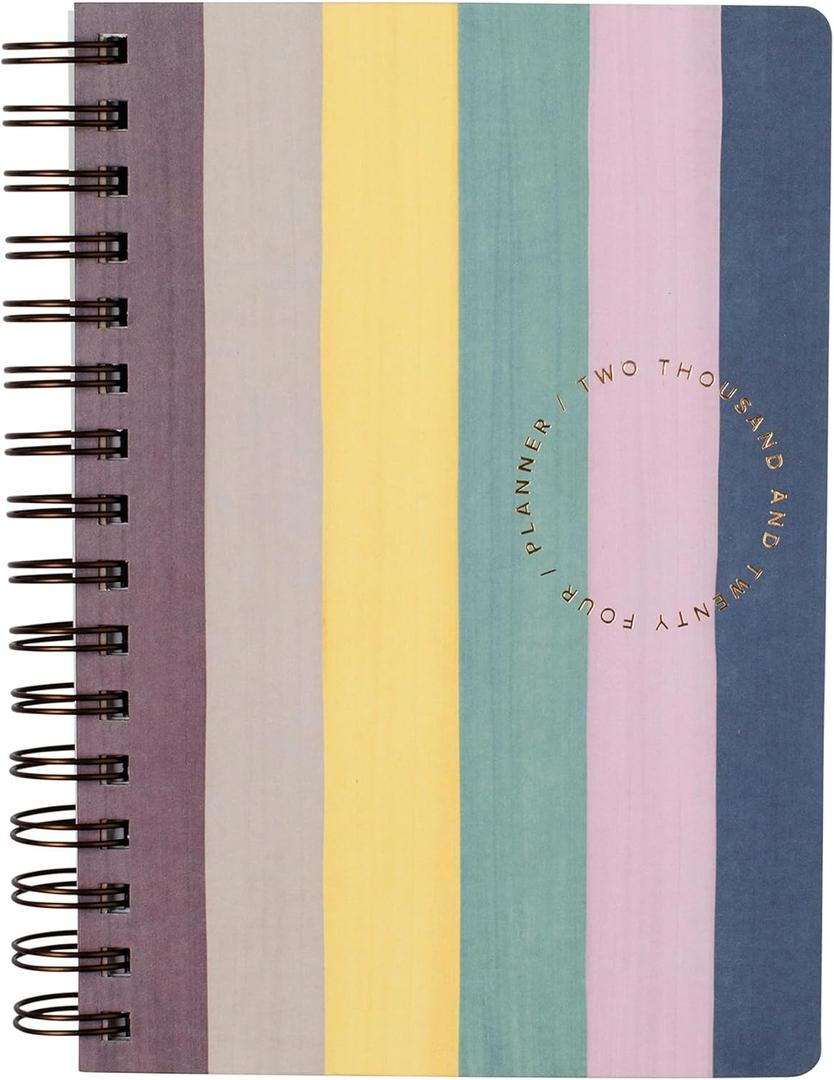 Fringe Studio 17 Month Planner (Aug 2023- Dec. 2024), "BOLD STRIPE", Paper Cover, 5.75" x 8.25", includes Stickers & Interior Pocket, 236 pages, Esprit Collection (113110)