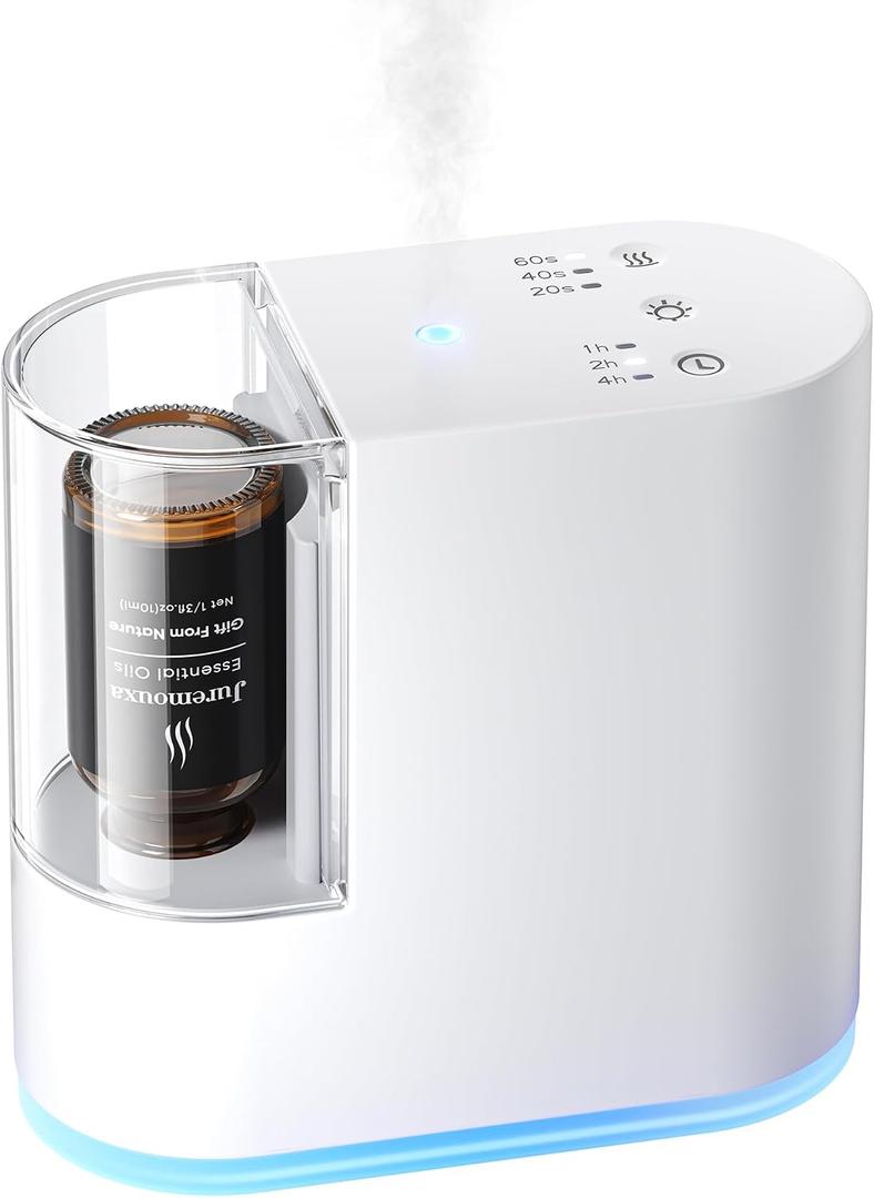 Waterless Essential Oil Diffuser, Ultra-Quiet Cordless Rechargeable Aromatherapy Diffuser,7 Colors LED,3 Mist Modes, Timer, Mini Portable for Room,Office,Bathroom, Hotel, Yoga - White