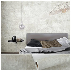 VEELIKE 15.7''x118'' Concrete Wallpaper Peel and Stick Textured Limewash Wallpaper for Bedroom Bathroom Wall Removable Self Adhesive Concrete Contact Paper for Countertops Waterproof Cement Wall Paper