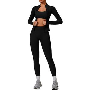 3 Piece Women's Activewear Set– Soft Stretchy Workout Outfit for Gym, Running, Yoga, and Casual Wear, XL