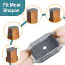 24 Pcs Chair Leg Floor Protectors Rectangle, Silicone Felt Furniture Leg Pads Caps Covers for Hardwood Floors, Fit L:1-1/2" to 2", W:3/4" to 1"