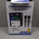 Karaoke Machine, Portable Bluetooth Karaoke Speaker with 2 Wireless Microphones, PA System for Adults Kids with LED Lights & Echo Adjustment, Supports TWS/TF/USB/AUX for Home Party (T03-2 MICS)