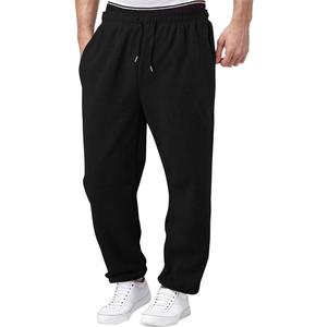 Men's Lightweight Sweatpants Open Bottom Sweat Pants for Men Straight Leg Gym Sweatpants Lounge Pants with Pockets, XL