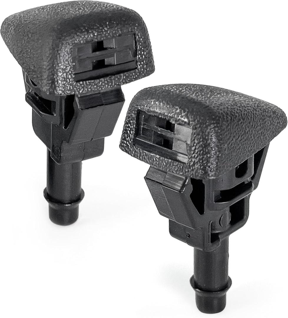 Click&Fit Windshield Washer Nozzles compatible with 2015-2024 Chevrolet Equinox, GMC Yukon, Cadillac Escalade, Buick Enclave Wiper water jet sprayers replaces 95429754, 23181646, 2-pcs, 2-Outlets