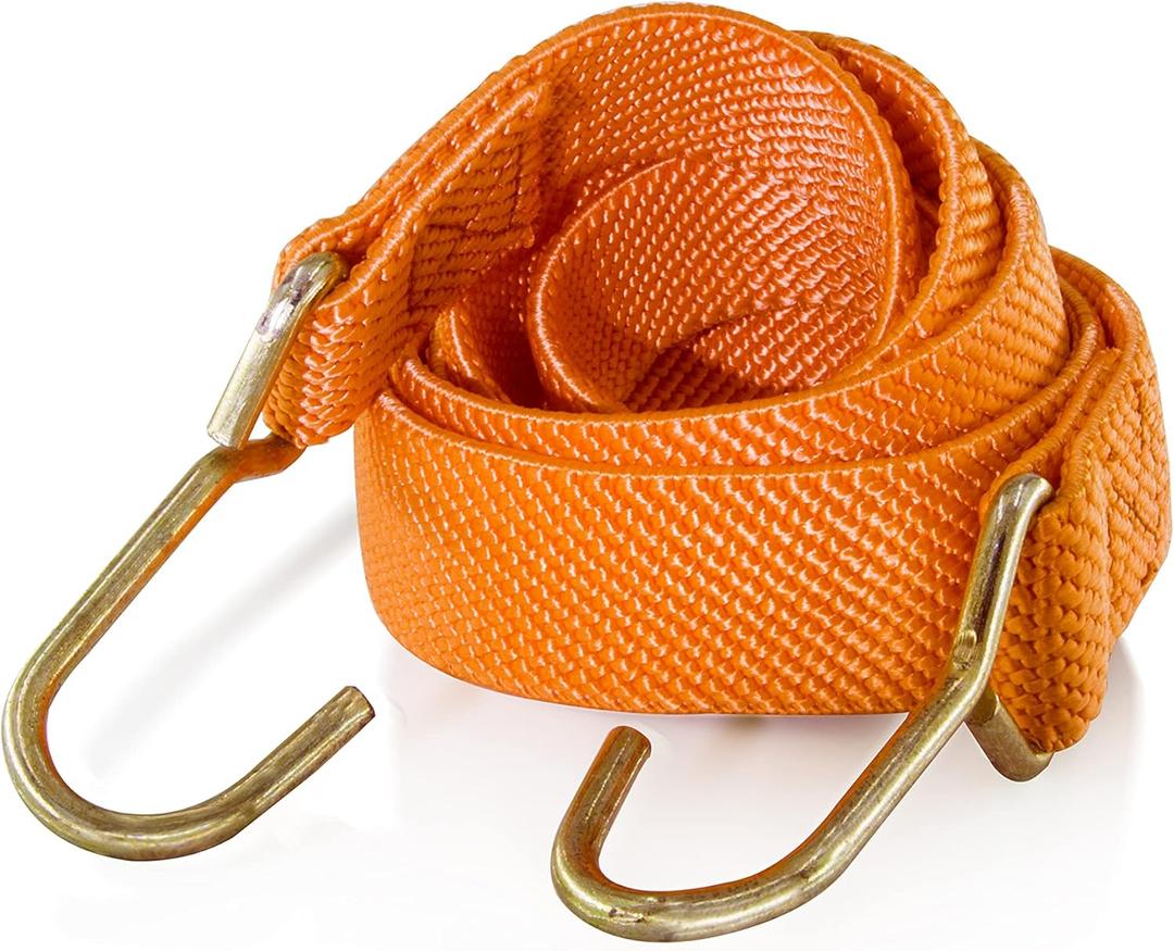 Marcobrothers Flat Bungee Cords Elastic Straps with HooksHeavy Duty Bungee Cord (60 inch X 1, Orange)