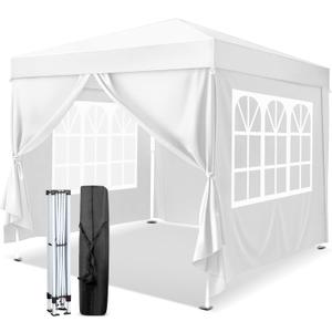 VINGLI 10x10 Pop Up Canopy Tent with Sidewalls, Outdoor Gazebo Canopy Tent, Patio Event Tents Outdoor Commercial Canopy for Parties (White)