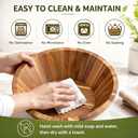 Maxdot 18 Inch Acacia Wood Salad Bowl Extra Large Solid Wooden Serving Bowl Big Acacia Wood Dinnerware Supplies Easy Cleaning for Salad Fruits Pasta Popcorn Dishes Snack and More