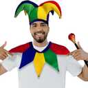 Jester Hat, Collar, and Wand Set - 3-Piece Costume for Adults - Hilarious Halloween and Party Accessory