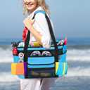 Fasrom XL Beach Tote Bag with Cooler Compartment, Large Mesh Beach Pool Bag with Wet & Dry Separation for Swim, Travel