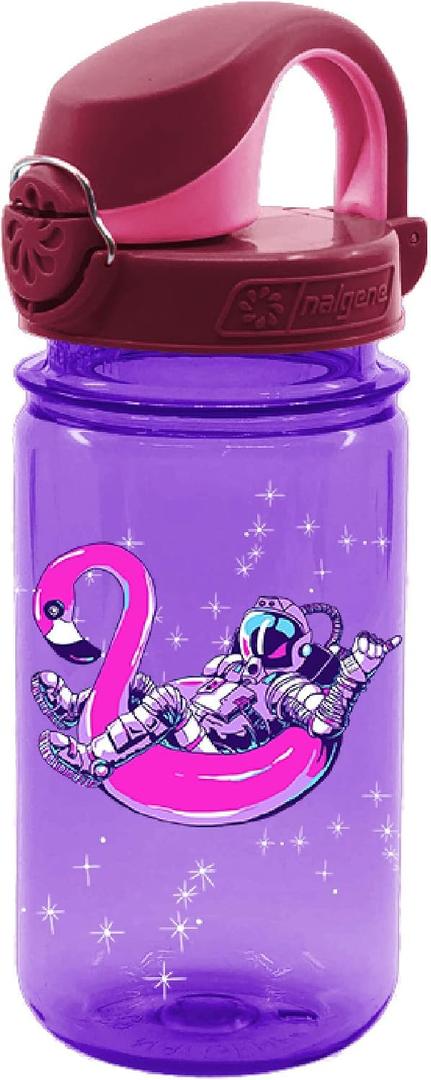 Nalgene Sustain Tritan BPA-Free Kids On The Fly Water Bottle Made with Material Derived from 50% Plastic Waste, Leak Proof, Durable, BPA Free, Carabiner Friendly, Reusable, 12 oz