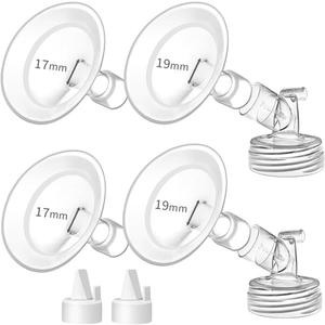 PumpMom-us 17mm and 19mm Oval Flanges Compatible with Spectra S2 S1 9 Plus Pump Parts, Replacement Breast Shield and Duckbill Valves for Spectra Flange Accessories (17mm + 19mm) PumpMom-us 17mm and 19mm Oval Flanges Compatible with Spectra S2 S1 9 Plus Pump Parts, Replacement Breast Shield and Duckbill Valves for Spectra Flange Accessories (17mm + 19mm)