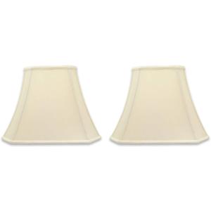 Royal Designs, Inc. DSO-68-16EG-2 Rectangle Cut Corner Bell Designer Lamp Shade, (6.25x8) x (11x16) x 12, Eggshell, 2-Pack