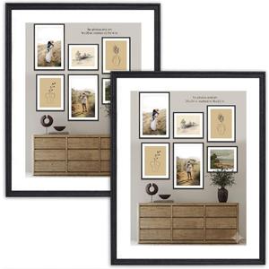 Set of Two Serenity Poster Frames Matted to 16x20 Inches, 20x24 Inch, Black