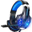 BENGOO G9000 Stereo Gaming Headset for PS5, PS4, PC, Xbox One Controller, Noise Cancelling Over Ear Headphones with Mic, LED Light, Bass Surround, Soft Memory Earmuffs