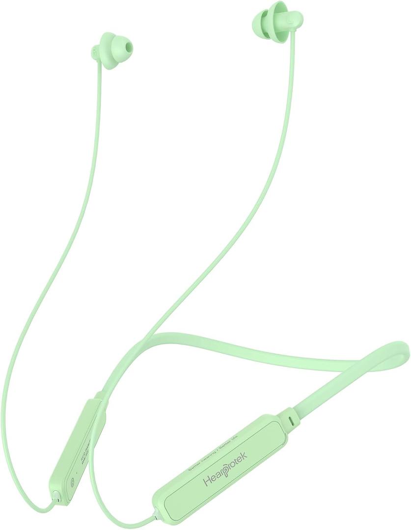 Hearprotek Wireless Lightweight Sleeping Headphones, Neckband Bluetooth 5.4 Wireless inEar Earbuds, Ultra Portable Soft Sleep Headphones for Side Sleepers, Working, Relaxing, Meditating (Mint Green)