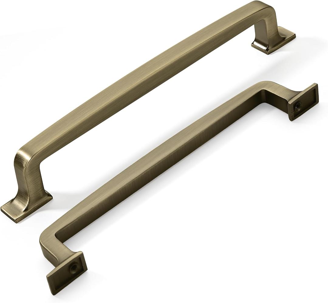 KHTUMEWARE 20 Pack 6-1/4 Inch Cabinet Handles - Antique Brass, Brushed, Drawer Pulls and Cupboard Handles