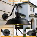 21" Large Black Outdoor Gooseneck Barn Light, Modern Vintage Style Barn Gooseneck Light for Garages, Farmhouses and Porches, 21" Diameter - 1 Pc