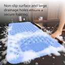 Bathtub and Shower Mats with Massage Brush, Non Slip Soft Bath Tub Mat with Suction Cups and Drain Holes for Bathroom Floor for Wet Areas, Quick Drying, 28x14 Inch, Blue
