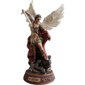 TALPGOD 12 Inch St Michael The Archangel Statue Painted in Full Color,Catholic San Miguel Arcangel Statue,Religious Saint Michael Statues for Home Decor,Angel Figurines Collectibles