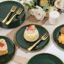 Festiva 200Pcs Green Dessert Plates 6.3" with Plastic Forks 5"- Small Disposable Plates- Dessert/Cake/Appetizer Plastic Plates include 100Plates 100Forks for Birthday Party& St.Patrick's Day & Easter