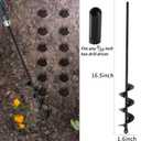 TCBWFY Auger Drill Bit for Planting 1.6x16.5inch Extended Length Garden Auger Spiral Drill Bit for Planting Bulbs Flowers,Post Hole Digger for 3/8Hex Drill