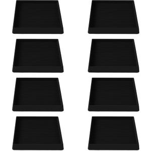 4x4 Square Rubber Furniture Caster Cups, Anti-Sliding Furniture Pads Bed Stopper Floor Protectors with Grip - Protect Any Flooring