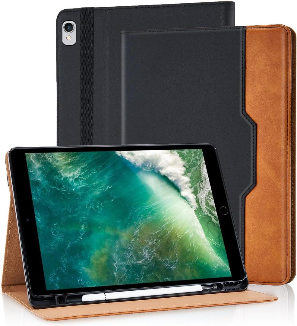 Case for iPad 9th / 8th / 7th Generation (2021/2020/2019) 10.2 Inch Multi-Angle Viewing Stand with Hand Strap Auto Wake Sleep,Black