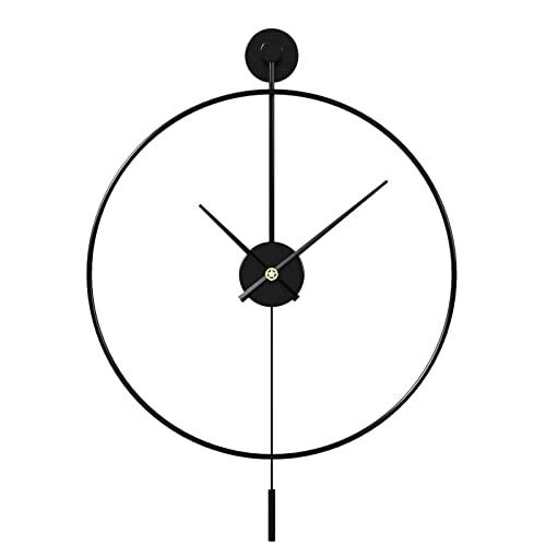 SHISEDECO Classical Large Modern Minimalist Pendulum Wall Clock 24" Black
