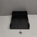 Mind Reader Utensil Napkin & Plate Holder, Silverware Organizer, Serving Tray, Plastic, 11.25" L x 15.25" W x 4.5" H, Black