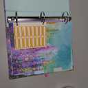 3 Ring Binder 2 Inch Ring, 2 Interior Pockets, 6 Tab Dividers, Low Profile Clipboard with Storage, Fashion Cute Binder and Labels Stickers for School Office (Purple Oil Painting)