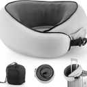 Travel Neck Pillow Airplane, Breathable Memory Foam Travel Pillows for Neck Support, Washable Cover Portable Storage Bag, 360 Ergonomic Airplane Travel Essentials for Flight, Car, Train, Office, Home