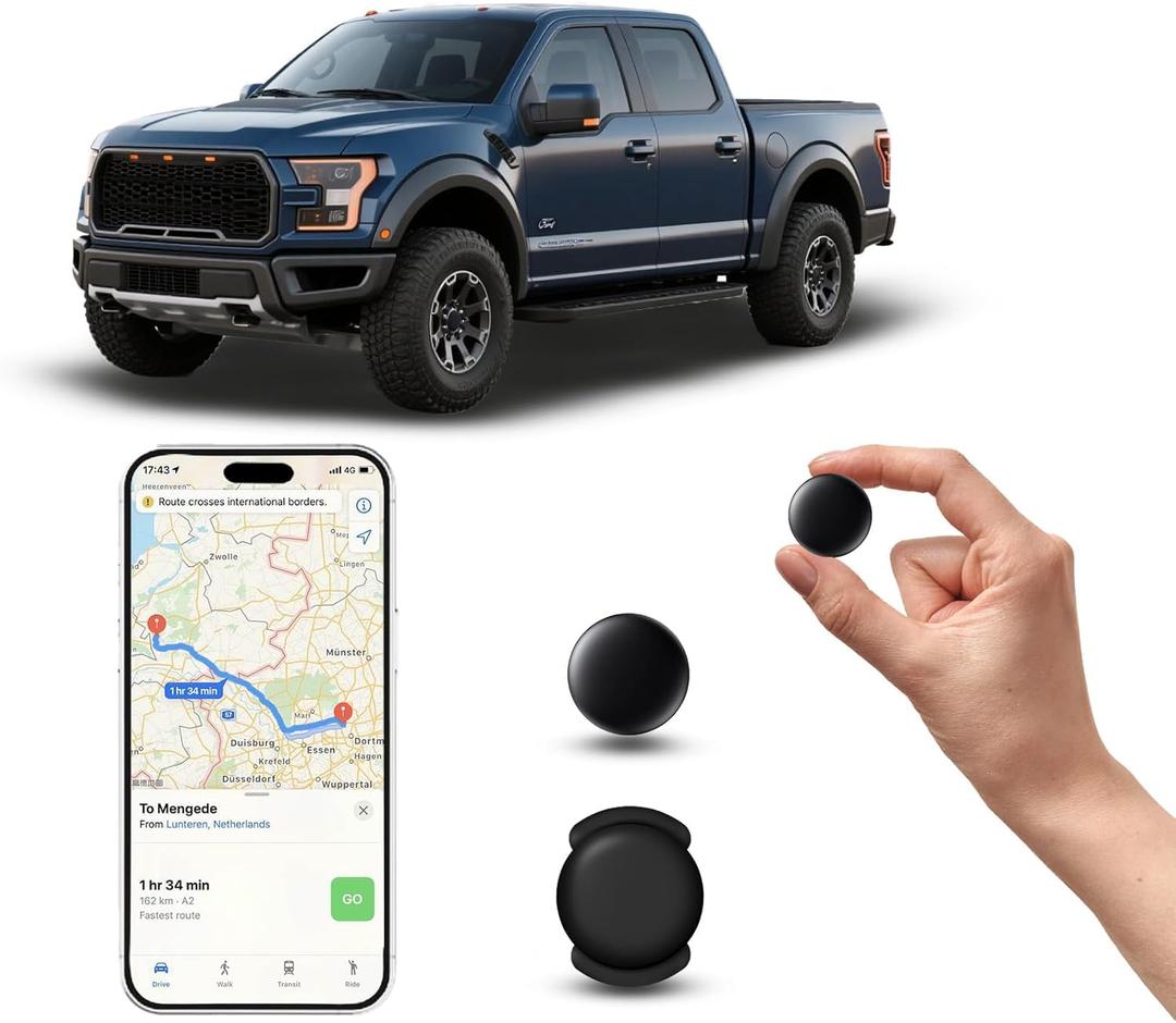 Mini GPS Tracker for Vehicles Hidden Magnetic Car Tracker Device, Real-Time GPS Tracking for Kids, Car, Pets, No Monthly Fee, Works with Apple Find My, Vehicle Locator, No SIM Required (1PCS)