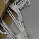 Sharpty Plastic Hangers Clothes Hangers for Clothing, Closet, Coats & Shirts - Durable, Thick, Tough & Space Saving - for Everyday Standard Use, Room Essentials & Basics - 20 Pack - White